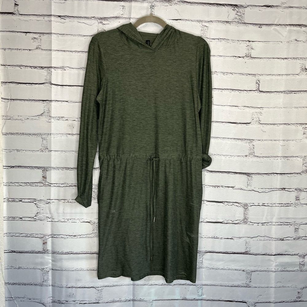 Kyodan Olive Green Hoodie Skirt Dress SZ P/S Romper Hiking Outdoor one-piece Y2K